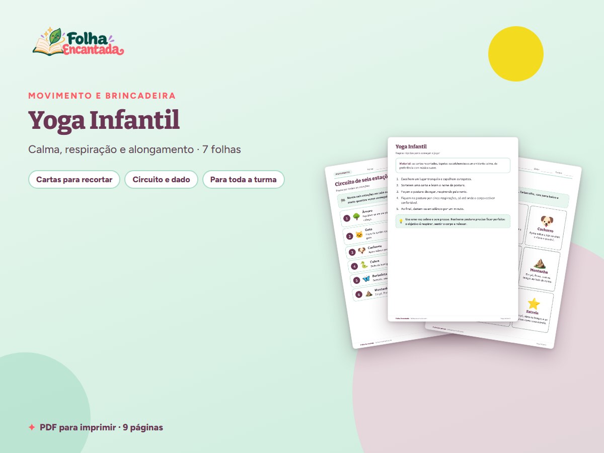Capa da atividade Yoga Infantil: Posturas com Nomes de Bichos